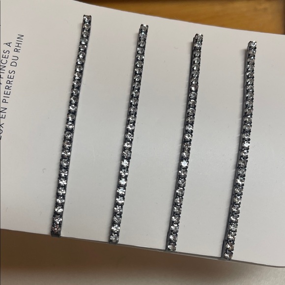 Kitsch Silver Rhinestone Bobby Pin Set (4pc) - Picture 3 of 11